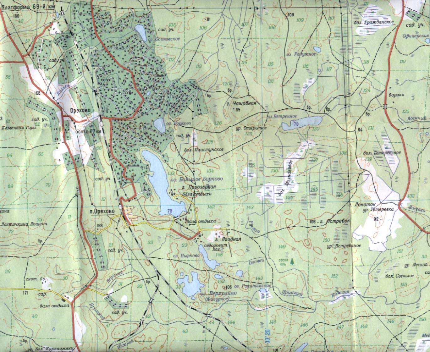 Карта орехово ленинградская область